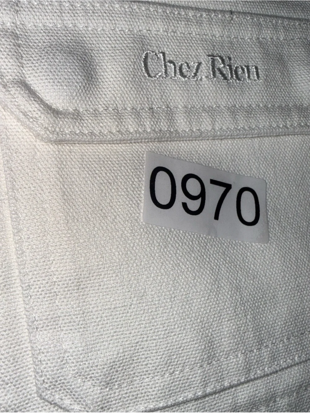 Chez Rien Wide Fatigue Pants In Bone Men Sz XL Loose Fit Draw Cord Waist Canvas